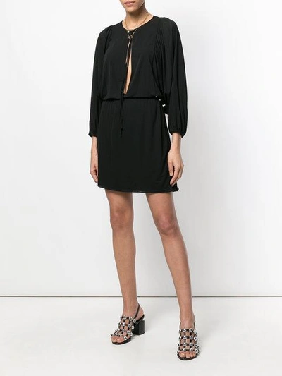 Shop Saint Laurent Key-hole Mini Dress In Black