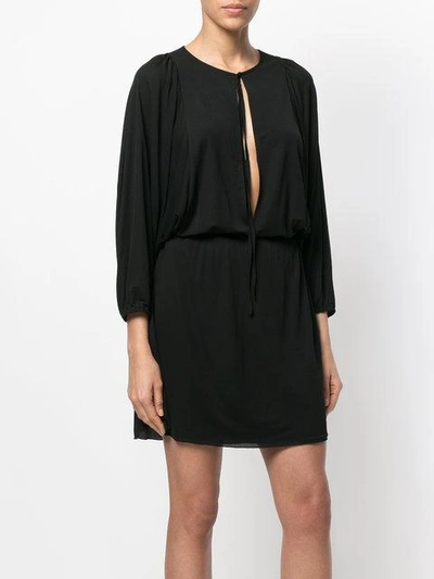 Shop Saint Laurent Key-hole Mini Dress In Black