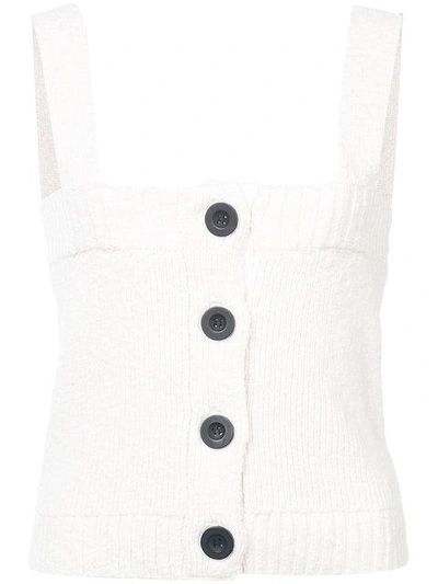 Shop Derek Lam 10 Crosby Cropped Knit Top With Buttons