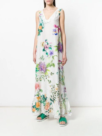 Shop P.a.r.o.s.h . Floral Sleeveless Dress - White