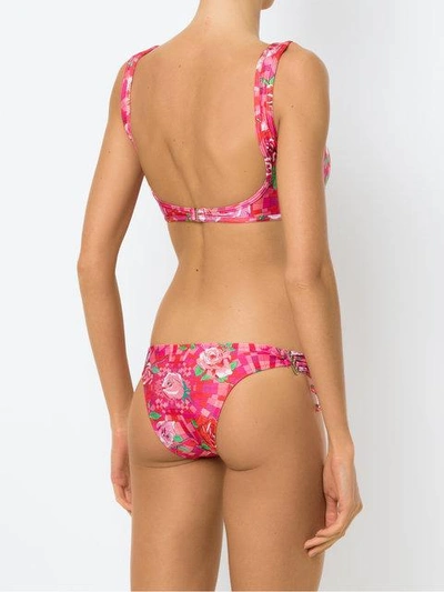 Shop Amir Slama Floral Print Bikini Set - Pink