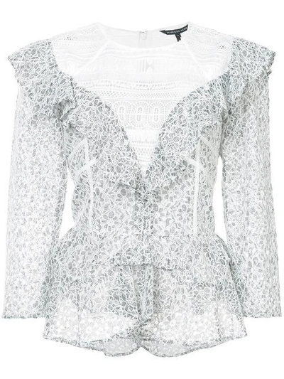 Shop Marissa Webb Ruffled Lace Blouse - Grey