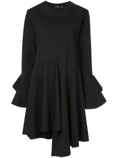 Shop Goen J Goen.j Ruffle Cuff Asymmetric Dress - Black