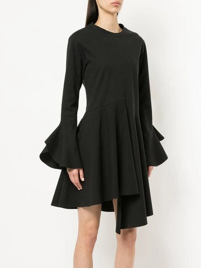 Shop Goen J Goen.j Ruffle Cuff Asymmetric Dress - Black