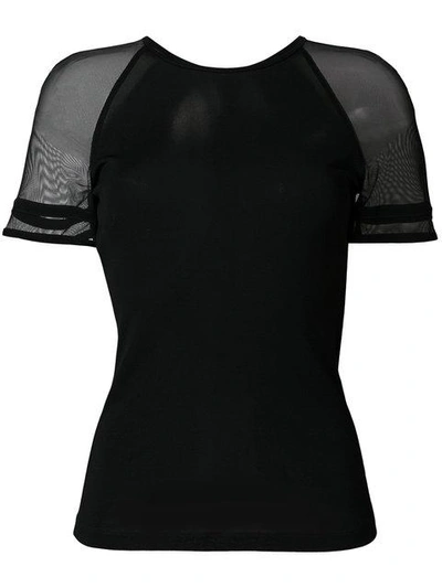 Shop Versace Mesh Sleeve T-shirt