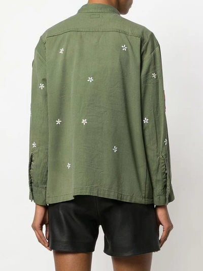 Shop As65 Embroidered Flower Shirt - Green