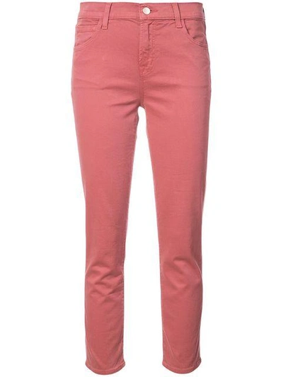 Shop J Brand Cropped Trousers - Red