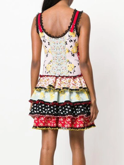 Shop Alexander Mcqueen Floral Ruffle Dress In Multicolour