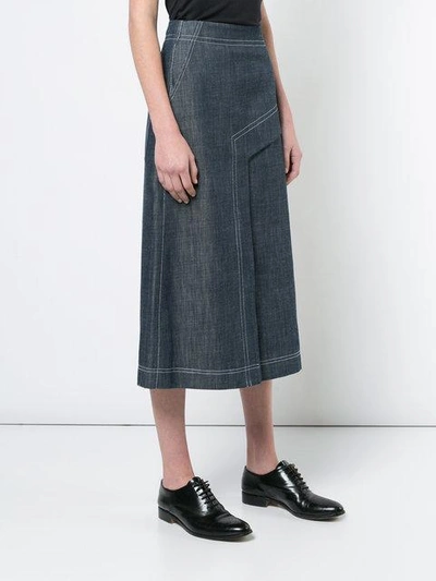 Shop Tibi A-line Denim Skirt