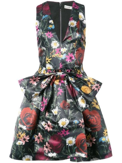Shop Alice And Olivia Alice+olivia Floral Print Bow Dress - Black