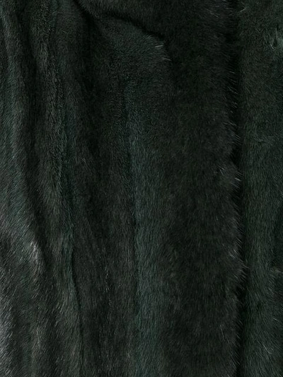 Shop Liska Fur Detail Coat In Green