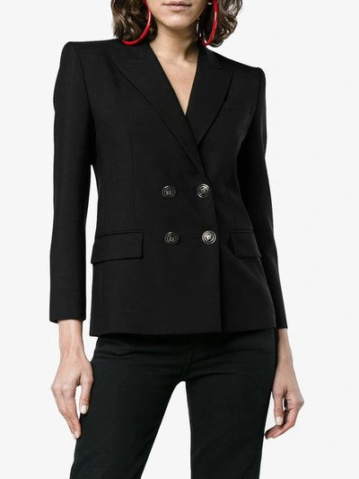 Shop Givenchy Double Breasted Fitted Jacket In Black