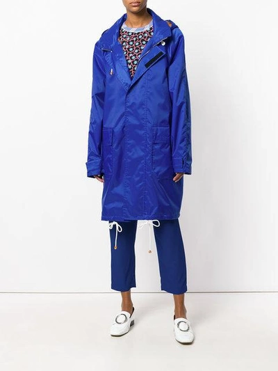 Shop Marni Parka Coat - Blue