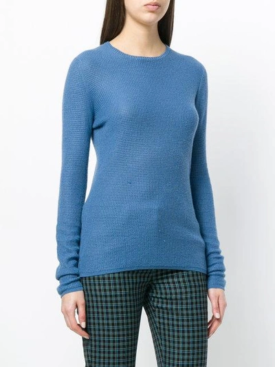 Shop Holland & Holland Small Waffle Jumper In Blue