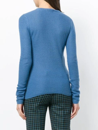 Shop Holland & Holland Small Waffle Jumper In Blue