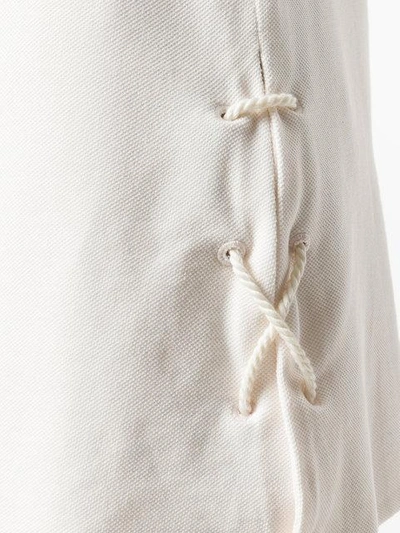 Shop Carven Lace-up Detail Dress - Neutrals