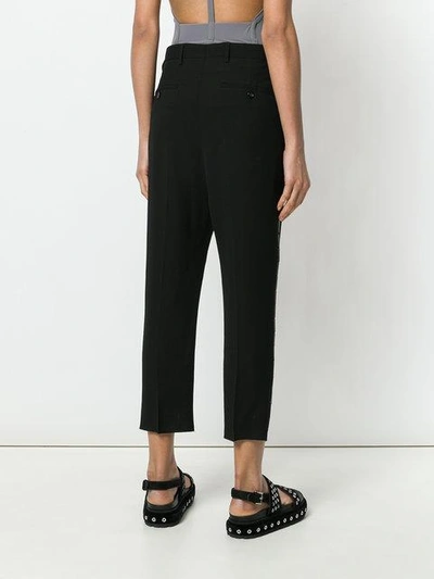 Shop Rick Owens Bar Side Panel Tapered Trousers - Black