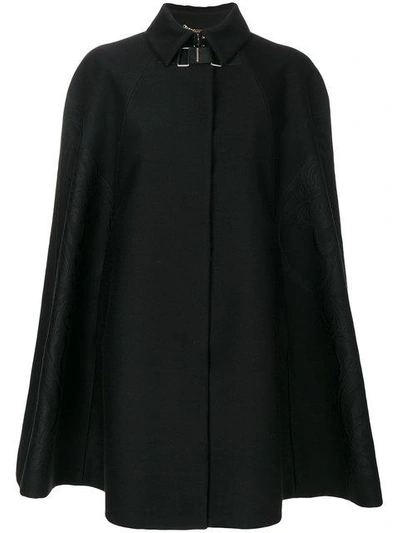 Shop Versace Baroque Embroidered Cape In Black