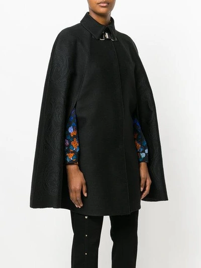 Shop Versace Baroque Embroidered Cape In Black