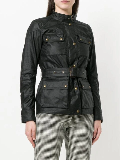 Belstaff Trialmaster Belted Waxed-cotton Jacket In Black | ModeSens