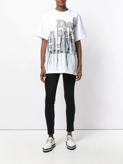 Shop Sacai Embroidered T In White
