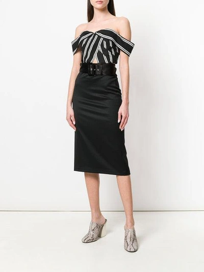 Shop Alice And Olivia Cropped Pinstripe Top