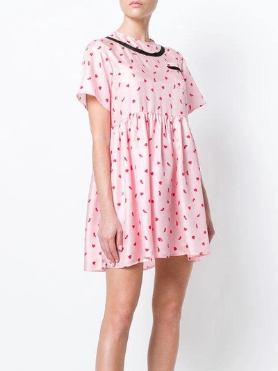 Shop Vivetta Heart-print Flared Dress - Pink & Purple