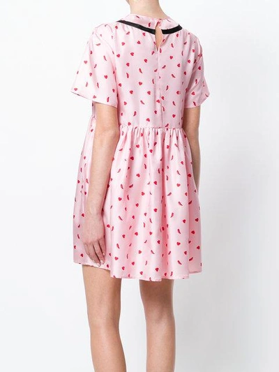 Shop Vivetta Heart-print Flared Dress - Pink & Purple