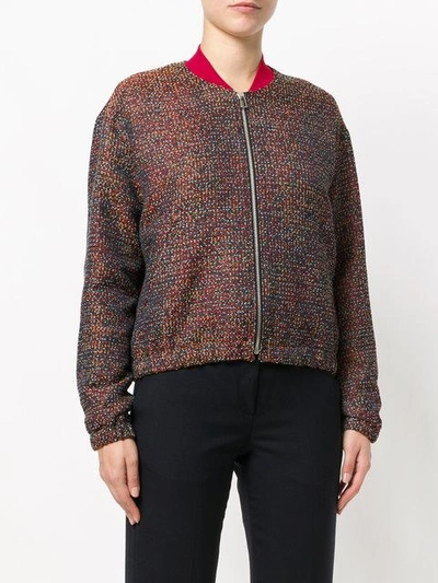 Shop Ps By Paul Smith Knit Bomber Jacket In Blue