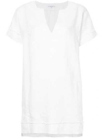 Shop Venroy Frayed Detail Shift Dress - White
