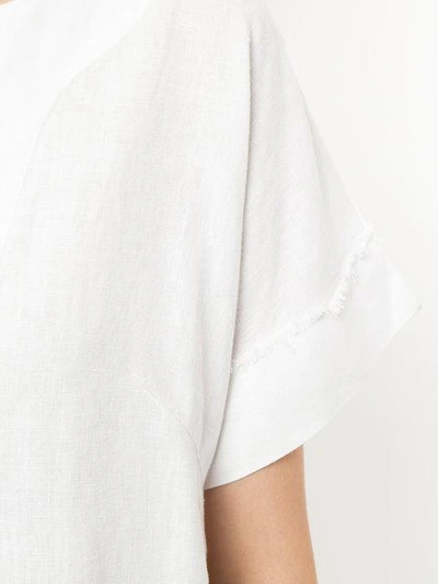 Shop Venroy Frayed Detail Shift Dress - White