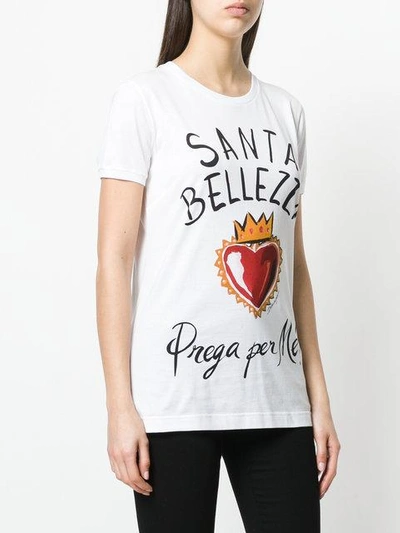 Shop Dolce & Gabbana Sacred Heart Print T In White