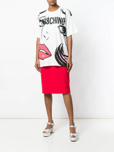 Shop Moschino Crying Portrait T-shirt