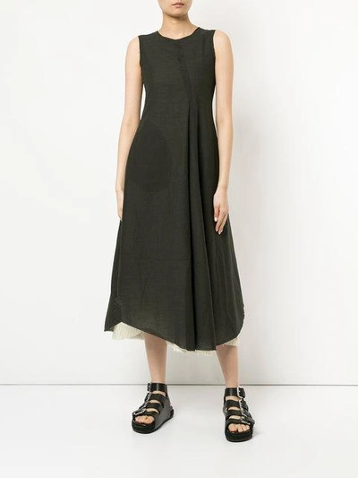 Shop Song For The Mute Flared Asymmetric Dress - Green