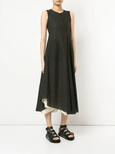 Shop Song For The Mute Flared Asymmetric Dress - Green