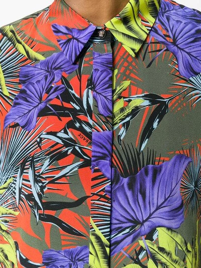 Shop Versace Palm Leaf Printed Shirt In Multicolour