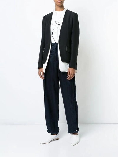 Shop Derek Lam Bicolored Collarless Tailored Jacket - Black