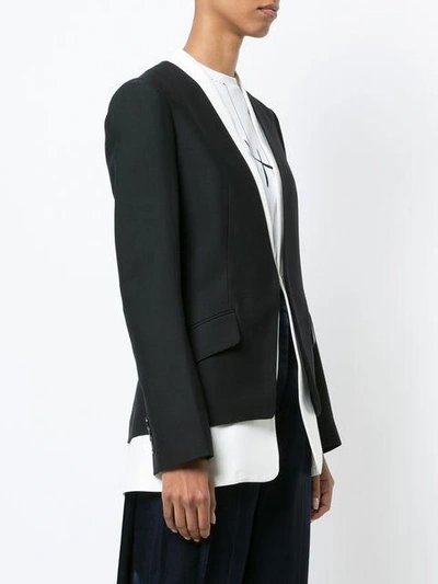 Shop Derek Lam Bicolored Collarless Tailored Jacket - Black