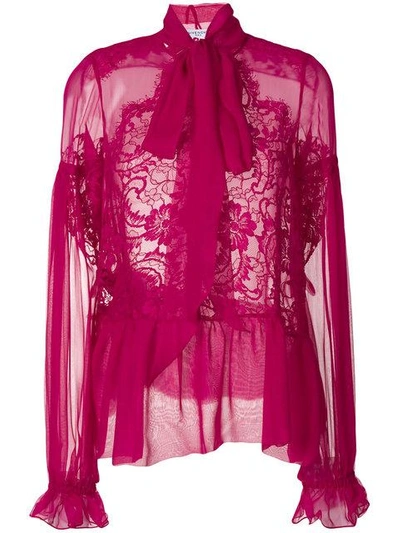 Shop Givenchy Semi Sheer Blouse - Pink