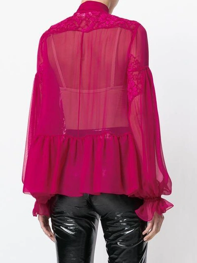Shop Givenchy Semi Sheer Blouse - Pink