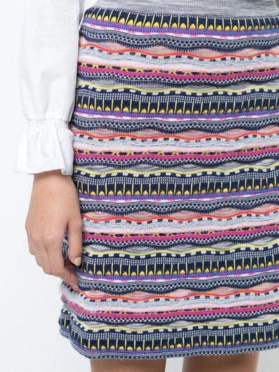 Shop Carven High-waisted Knit Skirt - Multicolour