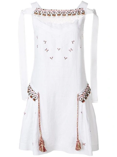 Shop Ermanno Scervino Embroidered Dress In White