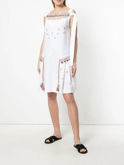 Shop Ermanno Scervino Embroidered Dress In White