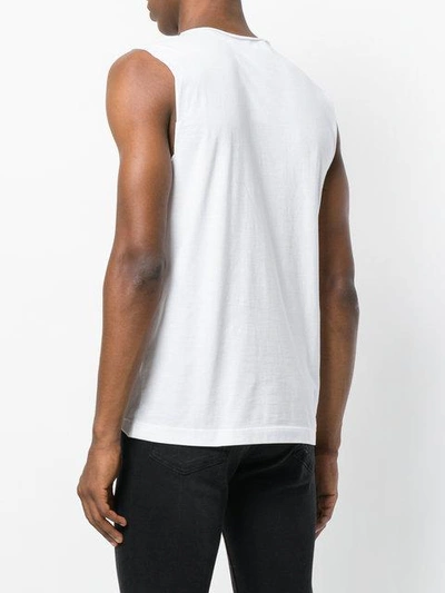 Shop Helmut Lang Distressed Logo Tank - White