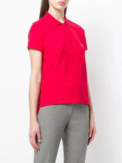 Shop Moncler Classic Fitted Polo Top In Red