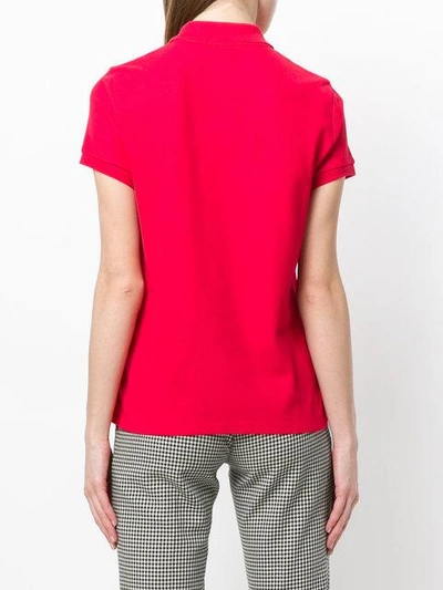 Shop Moncler Classic Fitted Polo Top In Red