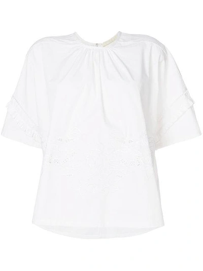 Shop Tela Embroidered Blouse In White