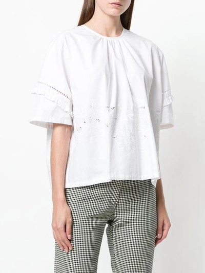 Shop Tela Embroidered Blouse In White