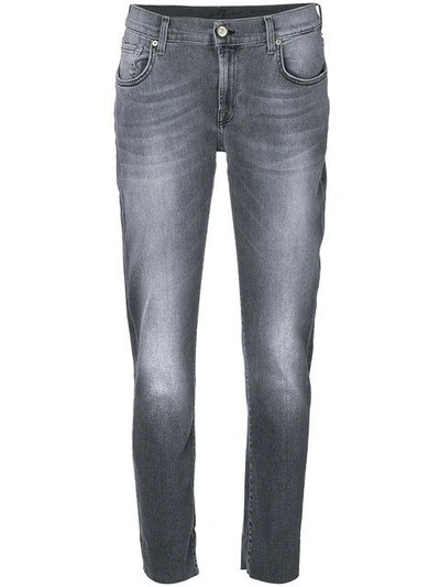 Shop 7 For All Mankind Slim Illusion Washed Jeans In Grey