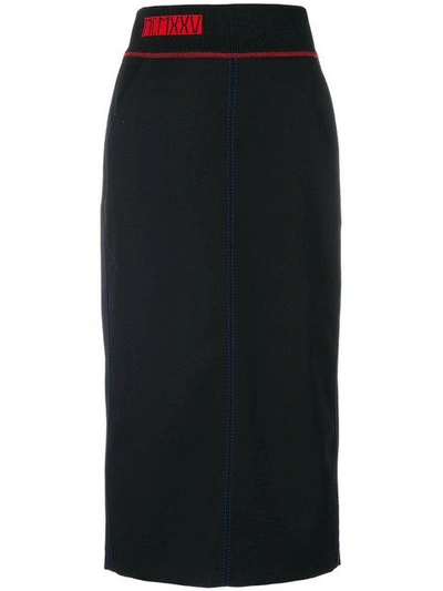 Shop Fendi Fitted Pencil Skirt In Black